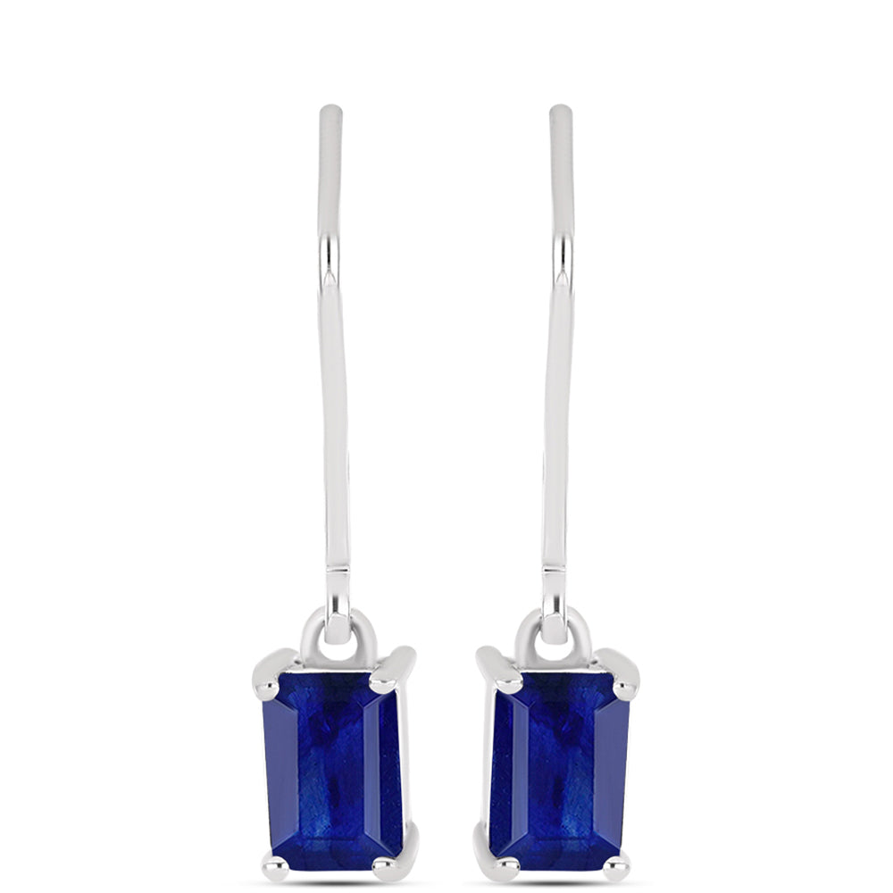 Silberohrringe mit australischem blauem Saphir 1 