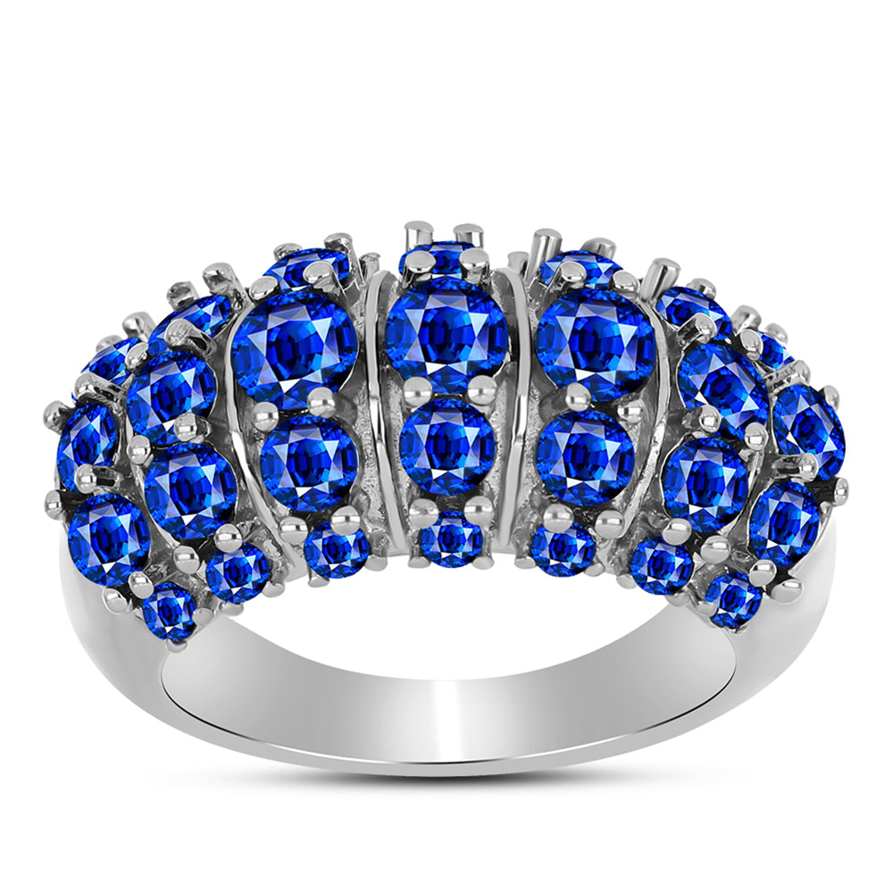 Silberring mit australischem blauem Saphir 3 