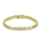 Goldplattiertes Silberarmband mit weißem Diamant und weißem Topas