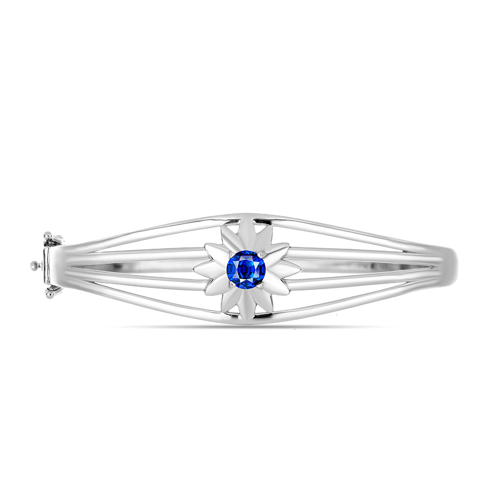 Silberarmreif mit australischem blauem Saphir 1 