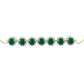Goldplattiertes Silberarmband mit grünem Achat und weißem Topas