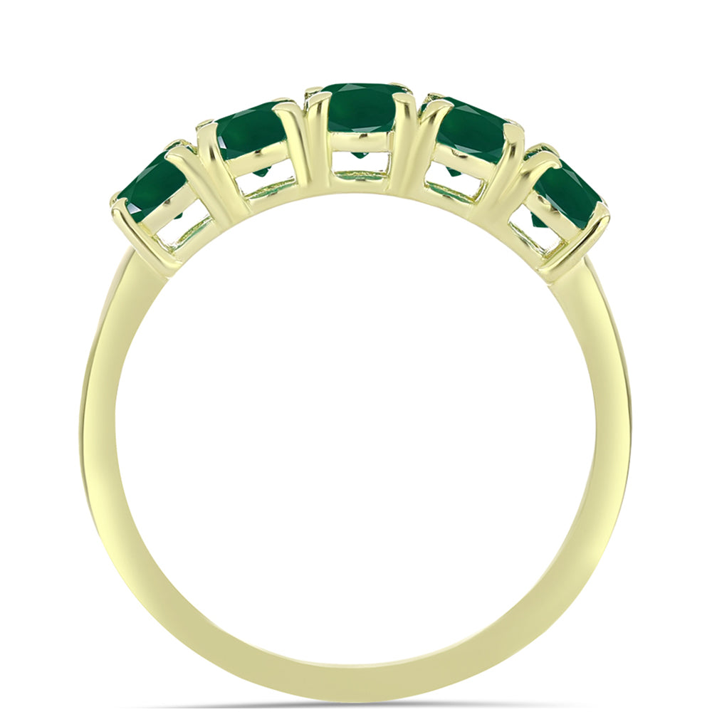 Goldplattierter Silberring mit grünem Achat 2 