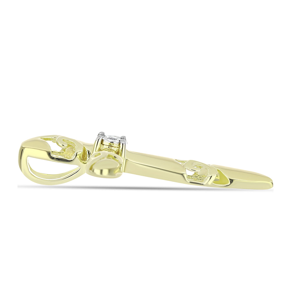 Goldplattierter Silberanhänger mit weißem Diamant 2 