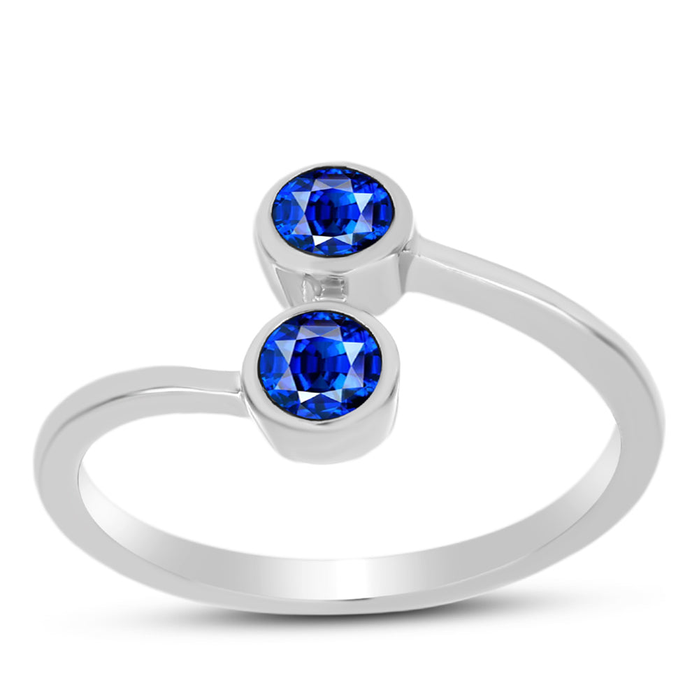Silberring mit australischem blauem Saphir 3 