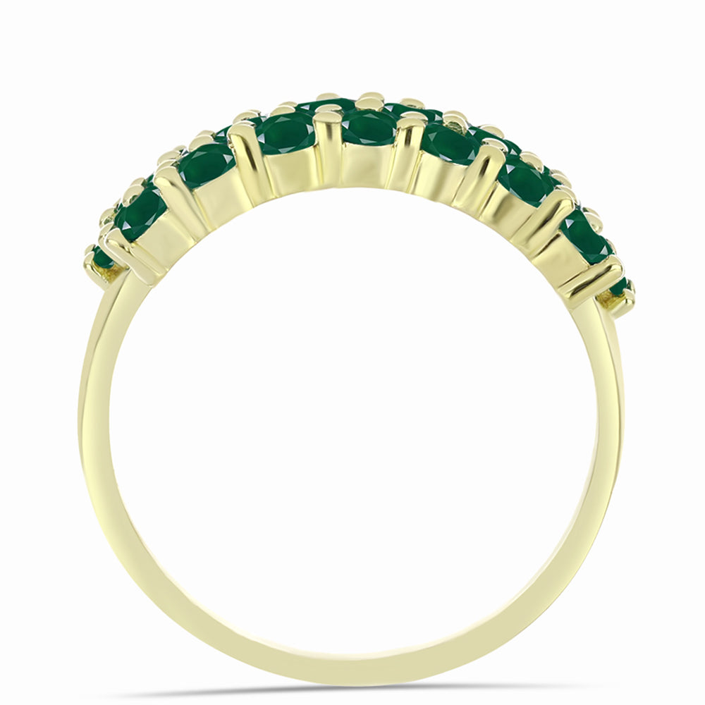 Goldplattierter Silberring mit grünem Achat
