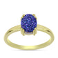 Goldplattierter Silberring mit lila Druse