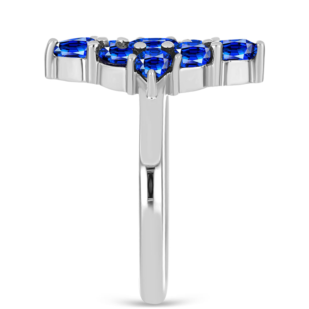 Silberring mit australischem blauem Saphir 8 