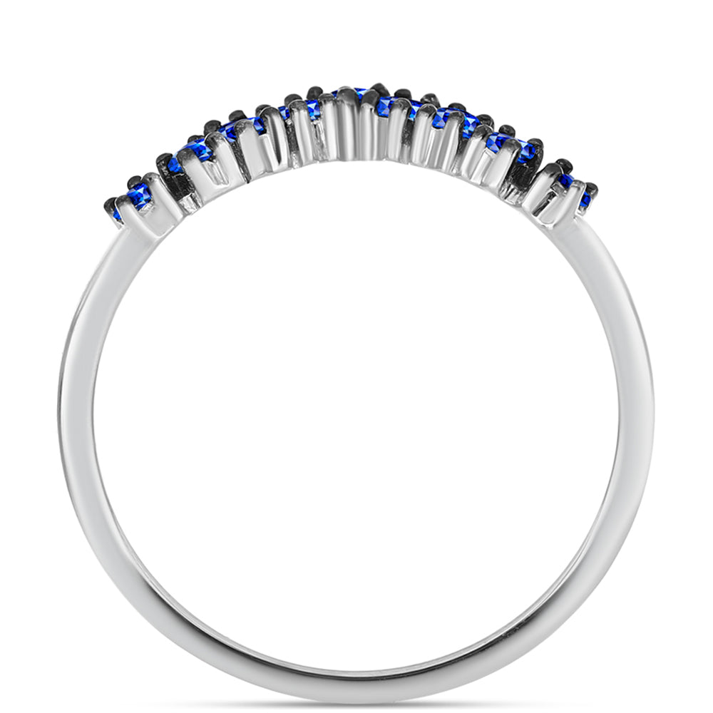 Silberring mit australischem blauem Saphir 2 