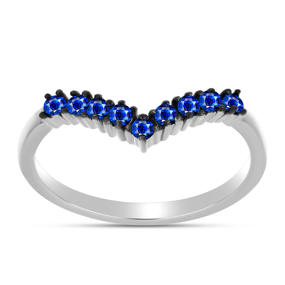 Silberring mit australischem blauem Saphir 7 