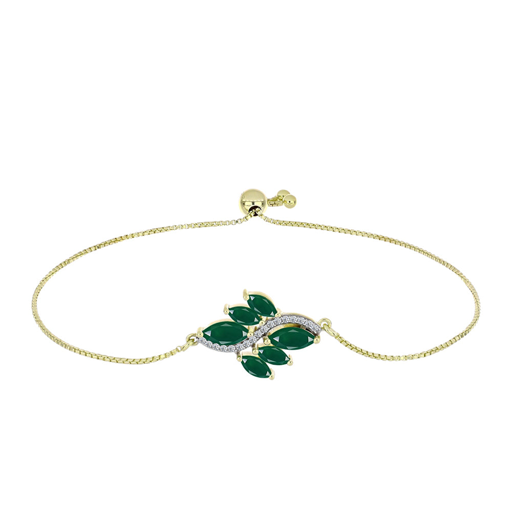 Goldplattiertes Silberarmband mit grünem Achat 4 