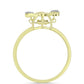 Goldplattierter Silberring mit weißem Diamant und weißem Topas