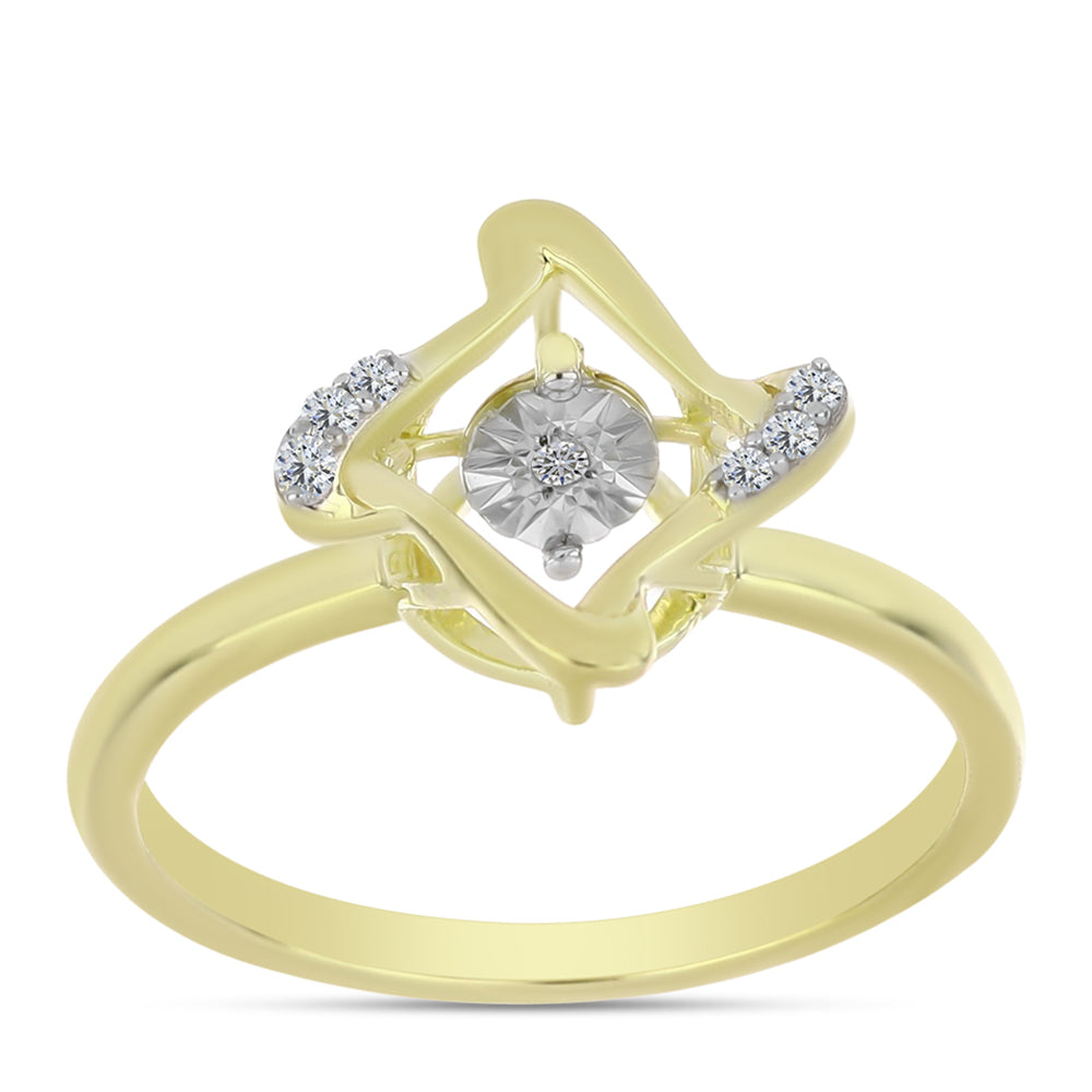 Goldplattierter Silberring mit weißem Diamant und weißem Topas 3 