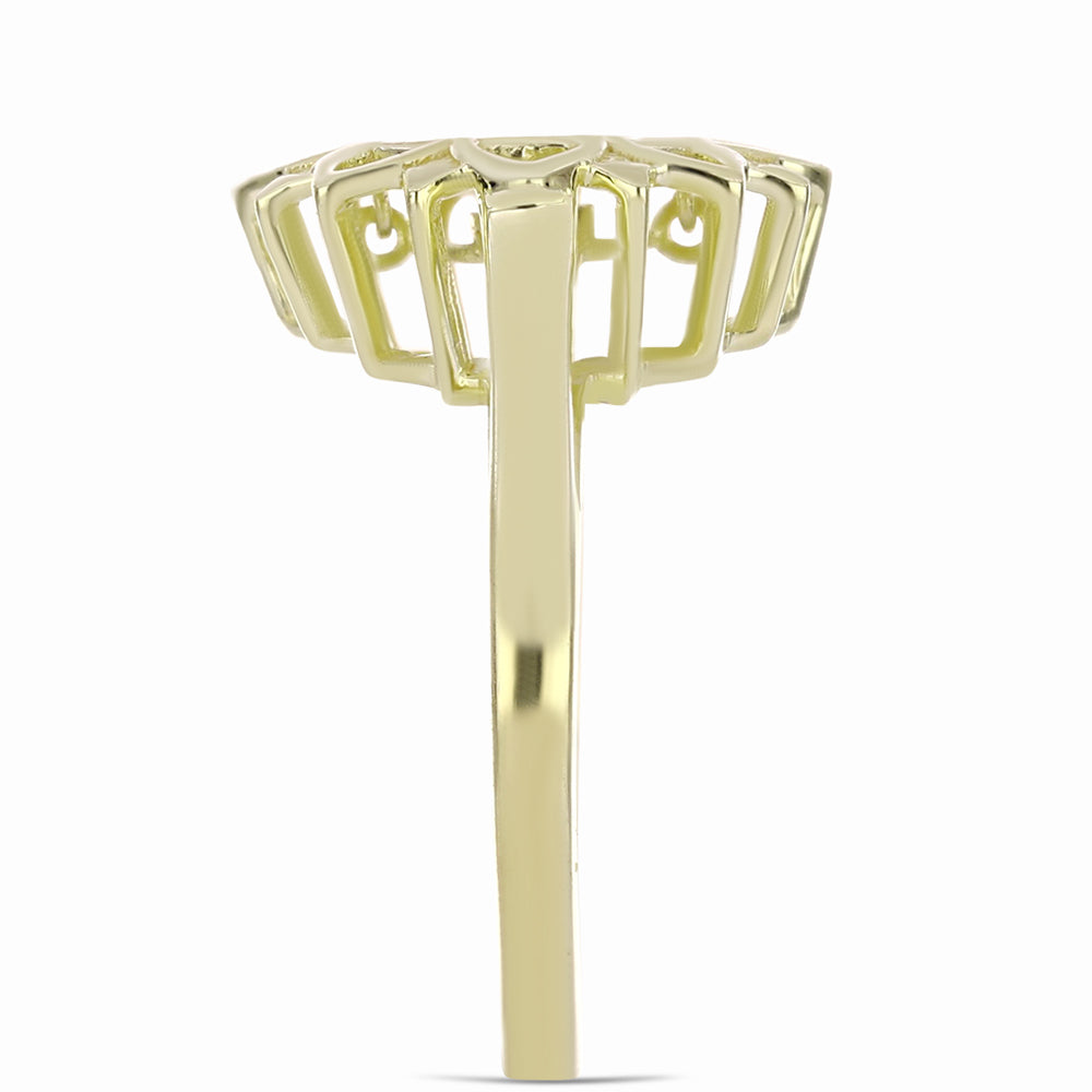 Goldplattierter Silberring mit weißem Diamant 4 