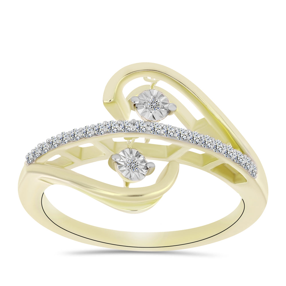 Goldplattierter Silberring mit weißem Diamant und weißem Topas 3 