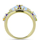 Goldplattierter Silberring mit Regenbogenmondstein und marokkanischem Amethyst