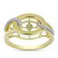 Goldplattierter Silberring mit weißem Diamant und weißem Topas