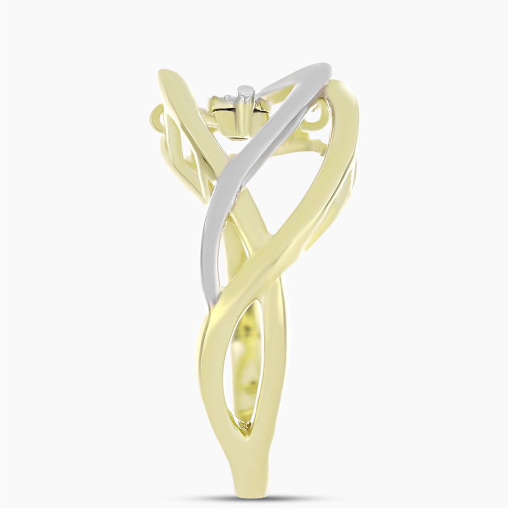 Goldplattierter Silberring mit weißem Diamant 4 