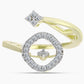 Goldplattierter Silberring mit weißem Diamant und weißem Topas