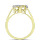 Goldplattierter Silberring mit weißem Diamant und weißem Topas