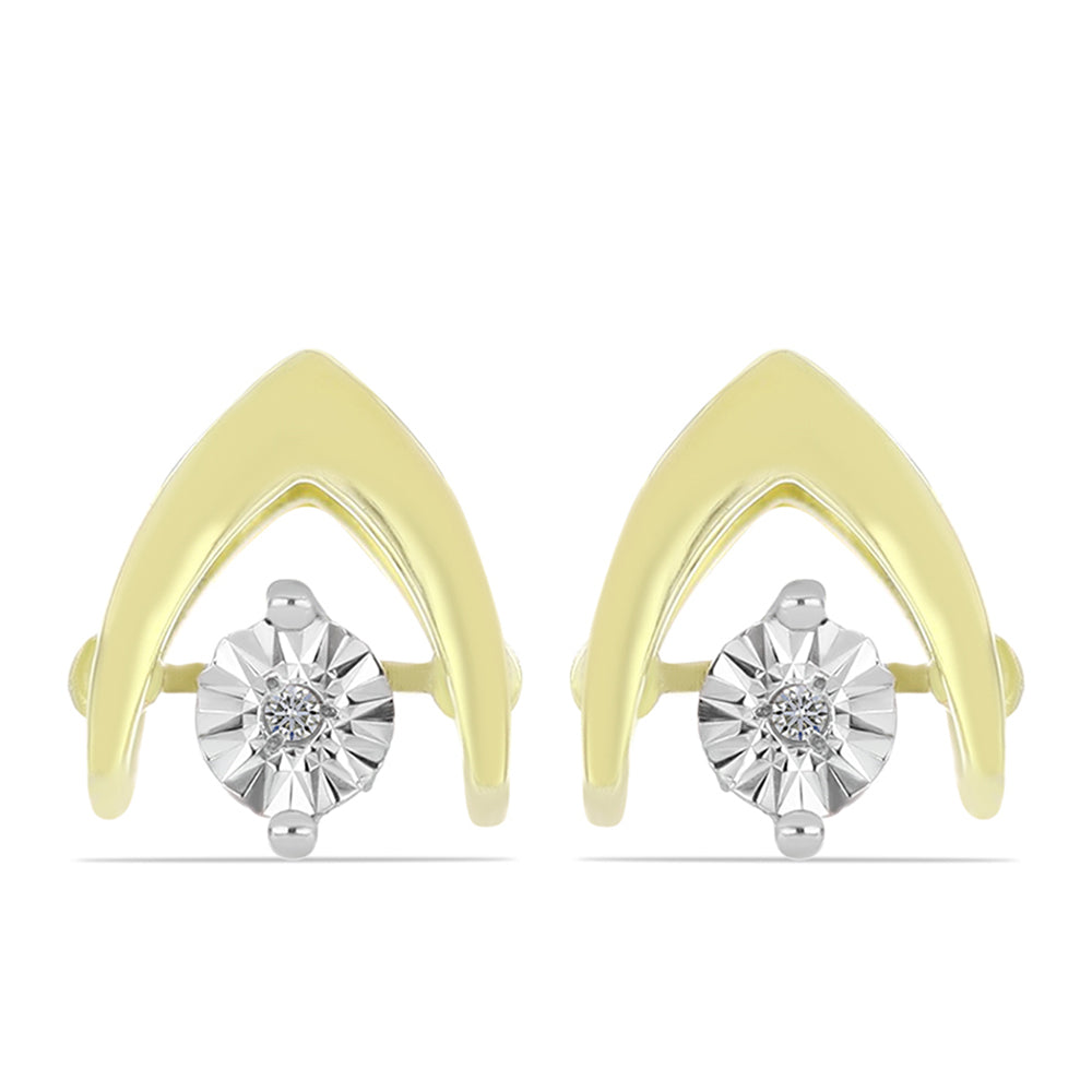 Goldplattierte Silberohrringe mit weißem Diamant
