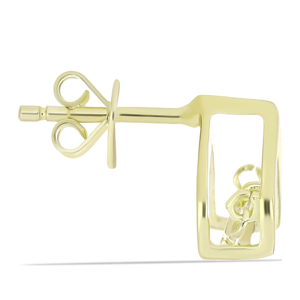Goldplattierte Silberohrringe mit weißem Diamant 2 