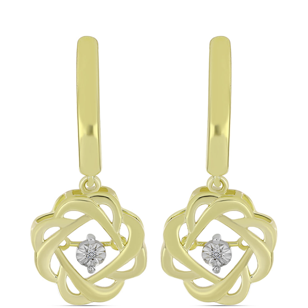 Goldplattierte Silberohrringe mit weißem Diamant 1 