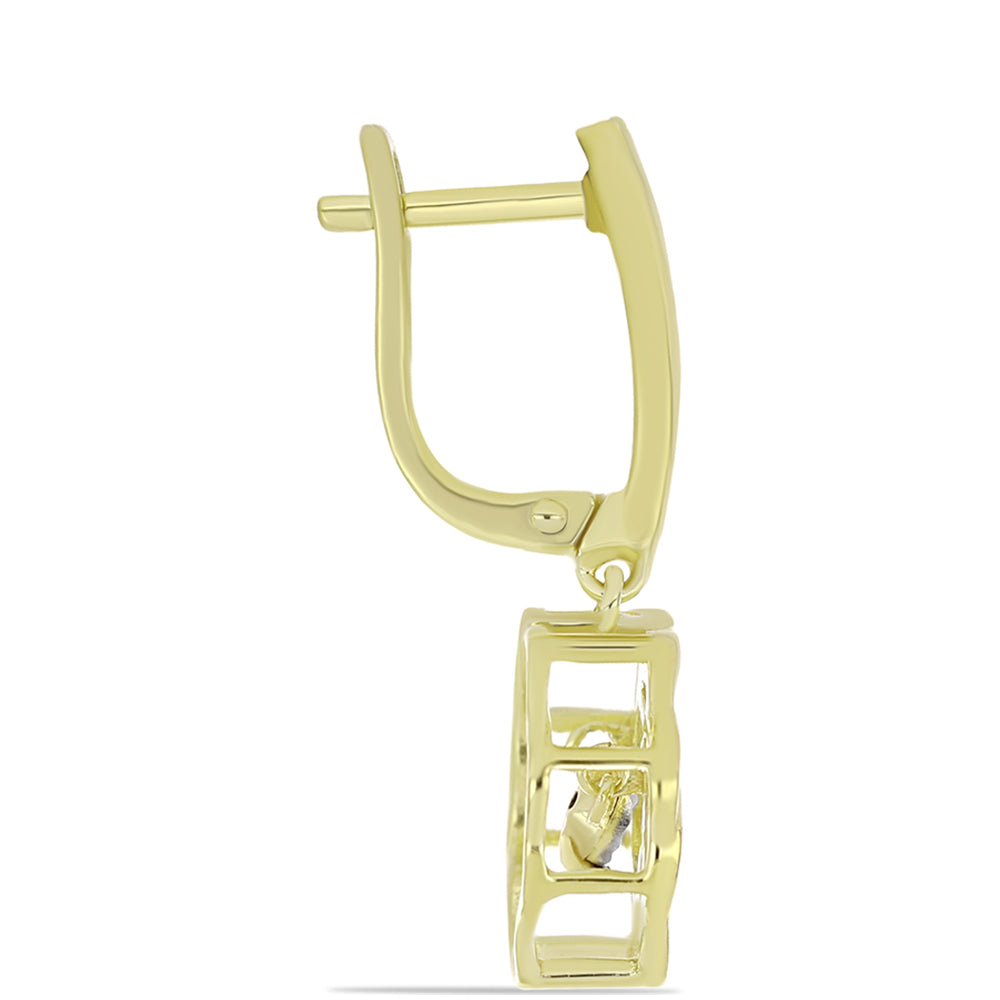 Goldplattierte Silberohrringe mit weißem Diamant 2 