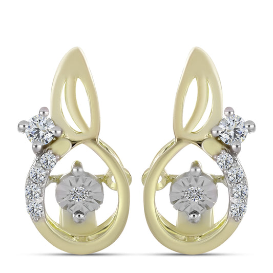 Goldplattierte Silberohrringe mit weißem Diamant und weißem Topas