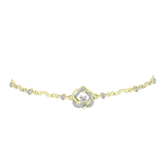 Goldplattiertes Silberarmband mit weißem Diamant und weißem Topas