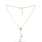 Goldplattierte Silberhalskette mit weißem Diamant und weißem Topas