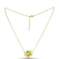Goldplattierte Silberhalskette mit weißem Diamant