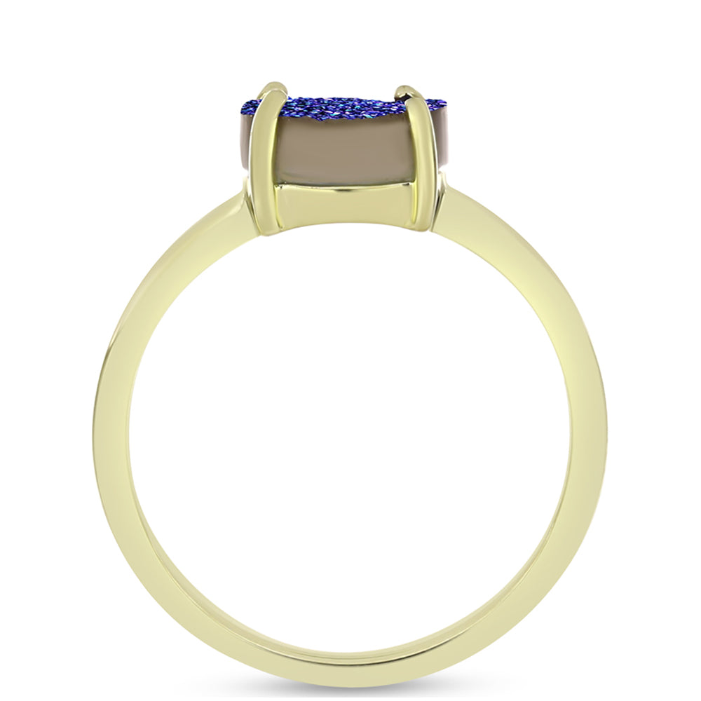 Goldplattierter Silberring mit lila Druse 2 