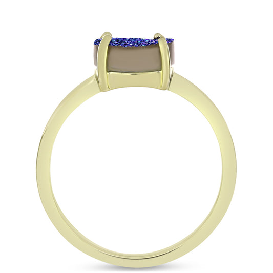 Goldplattierter Silberring mit lila Druse