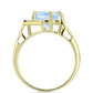 Goldplattierter Silberring mit Regenbogenmondstein und marokkanischem Amethyst