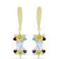 Goldplattierte Silberohrringe mit Regenbogenmondstein und marokkanischem Amethyst