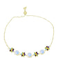 Goldplattiertes Silberarmband mit Regenbogenmondstein und marokkanischem Amethyst