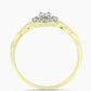 Goldplattierter Silberring mit weißem Diamant und weißem Topas