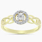 Goldplattierter Silberring mit weißem Diamant und weißem Topas
