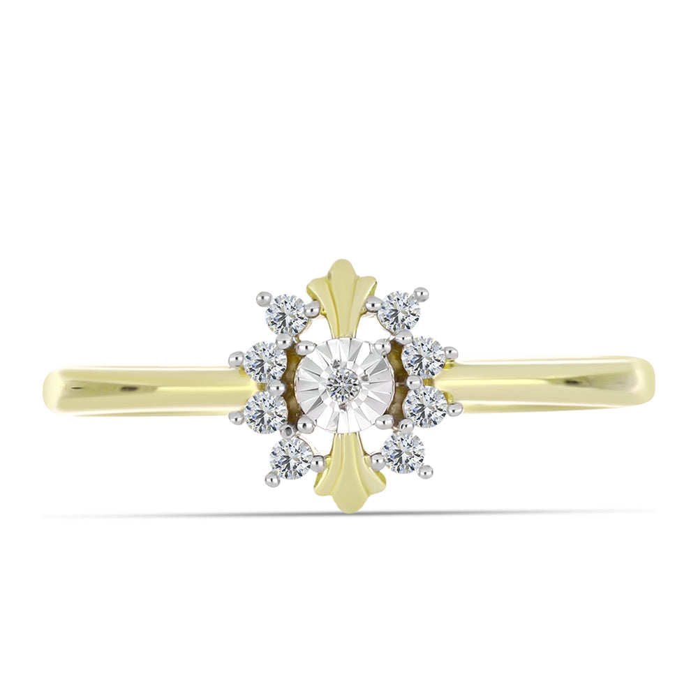 Goldplattierter Silberring mit weißem Diamant und weißem Topas