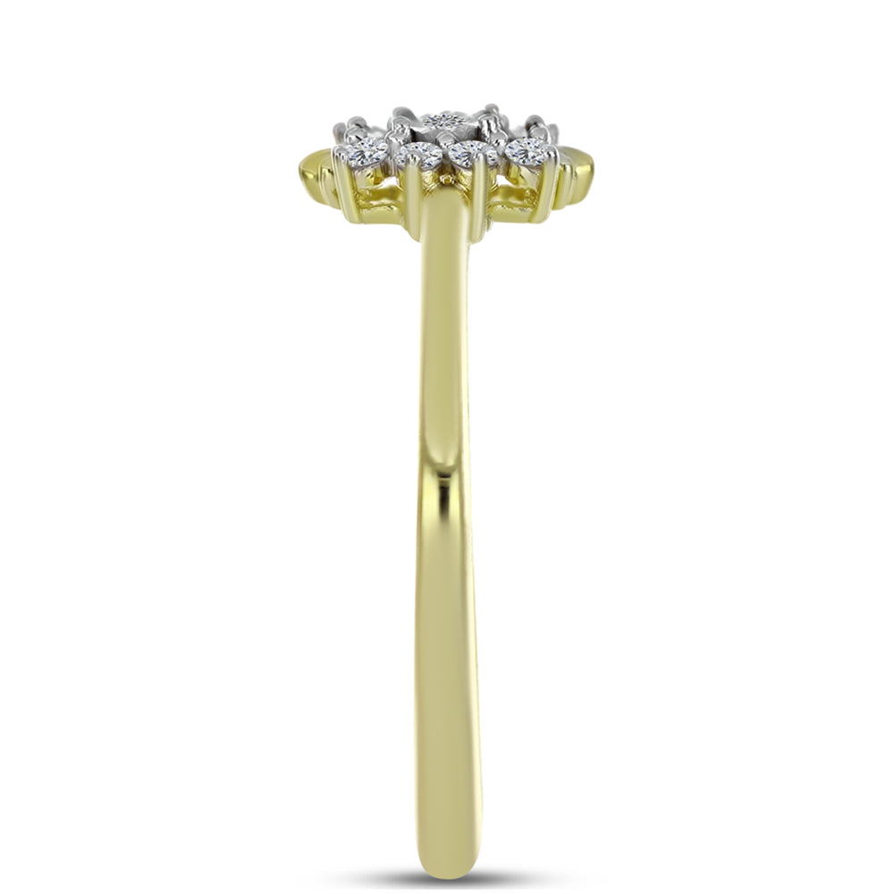 Goldplattierter Silberring mit weißem Diamant und weißem Topas