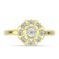 Goldplattierter Silberring mit weißem Diamant und weißem Topas