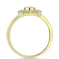 Goldplattierter Silberring mit weißem Diamant und weißem Topas