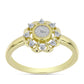 Goldplattierter Silberring mit weißem Diamant und weißem Topas