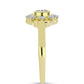 Goldplattierter Silberring mit weißem Diamant und weißem Topas