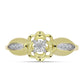 Goldplattierter Silberring mit weißem Diamant und weißem Topas