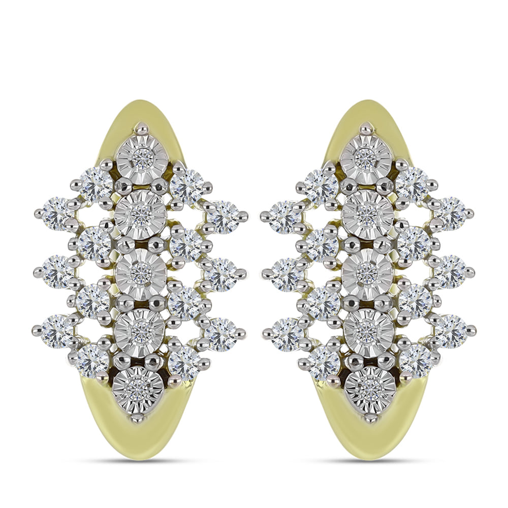 Goldplattierte Silberohrringe mit weißem Diamant und weißem Topas 3 