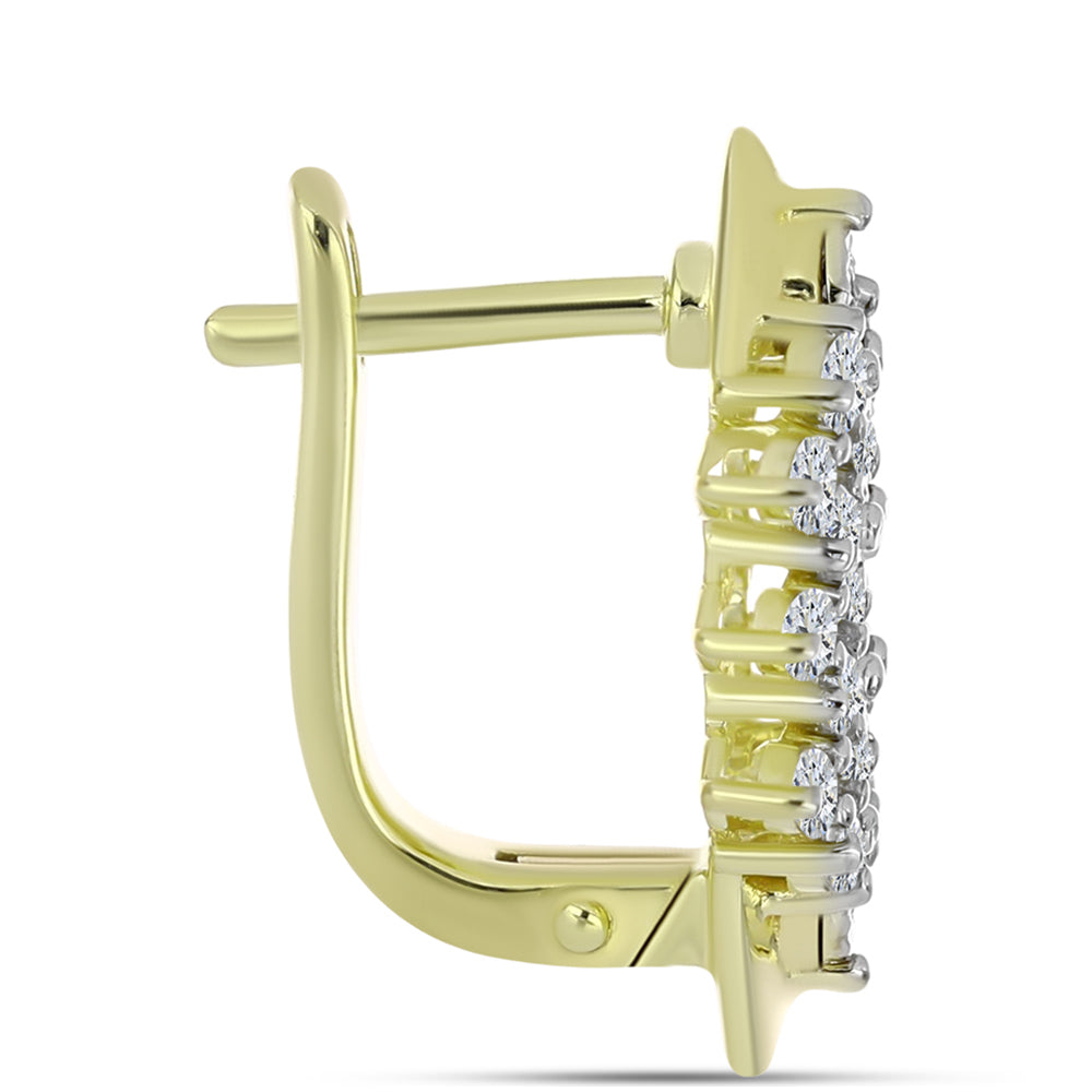 Goldplattierte Silberohrringe mit weißem Diamant und weißem Topas 2 