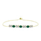 Goldplattiertes Silberarmband mit grünem Achat und weißem Topas