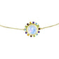 Goldplattiertes Silberarmband mit Regenbogenmondstein und marokkanischem Amethyst