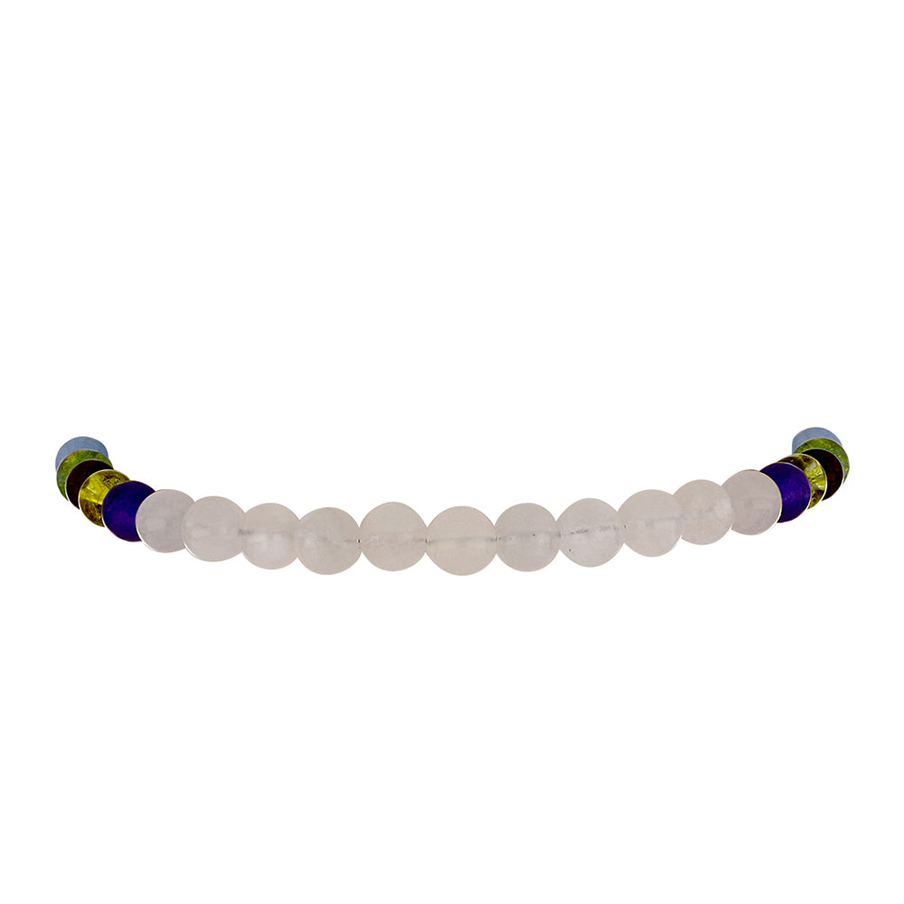 Goldplattiertes Silberarmband mit Regenbogenmondstein und marokkanischem Amethyst